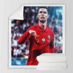 Ultimate Forward Football Player Cristiano Ronaldo Sherpa Fleece Blanket