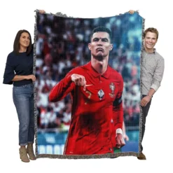 Ultimate Forward Football Player Cristiano Ronaldo Woven Blanket