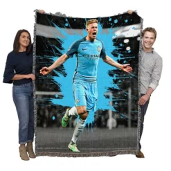 Ultimate Man City Soccer Player Kevin De Bruyne Woven Blanket