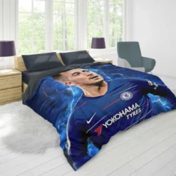 Ultimate Midfield Soccer Player Eden Hazard Duvet Cover 1