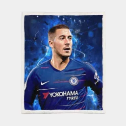 Ultimate Midfield Soccer Player Eden Hazard Sherpa Fleece Blanket 1