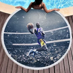 Ultimate NBA Basketball Player Kobe Bryant Round Beach Towel 1