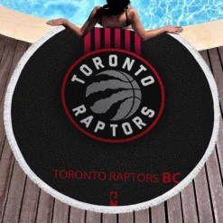 Ultimate NBA Toronto Raptors Logo Round Beach Towel 1