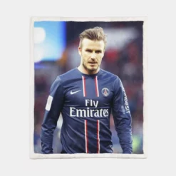 Ultimate PSG Football Player David Beckham Sherpa Fleece Blanket 1