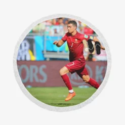 Ultimate Portuguese Cristiano Ronaldo Round Beach Towel