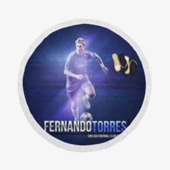 Ultimate Spanish Soccer Player Fernando Torres Round Beach Towel