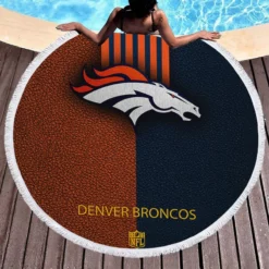 Ultimate Winning Denver Broncos NFL Club Round Beach Towel 1
