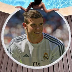 Uniqe Real Madrid Player Gareth Bale Round Beach Towel 1