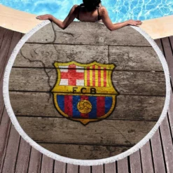 Unique Playing Style Club FC Barcelona Round Beach Towel 1