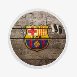 Unique Playing Style Club FC Barcelona Round Beach Towel