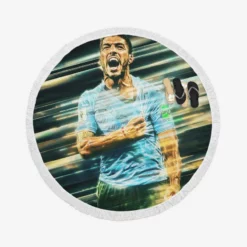 Urugua National Football Player Luis Suarez Round Beach Towel