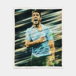 Urugua National Football Player Luis Suarez Sherpa Fleece Blanket 1