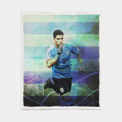 Uruguayan professional football Player Luis Suarez Sherpa Fleece Blanket 1