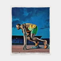 Usain Bolt Olympic Gold Medalist Sherpa Fleece Blanket 1