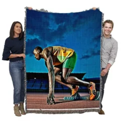 Usain Bolt Olympic Gold Medalist Woven Blanket