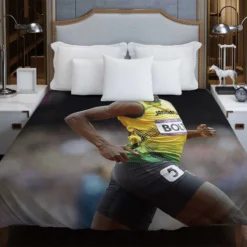 Usain Bolt Successful Sprinter Duvet Cover