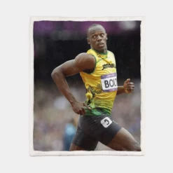 Usain Bolt Successful Sprinter Sherpa Fleece Blanket 1