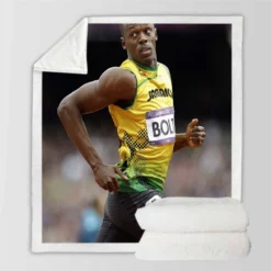 Usain Bolt Successful Sprinter Sherpa Fleece Blanket