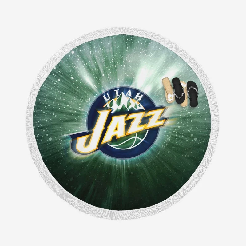 Utah Jazz American Basketball Team Round Beach Towel