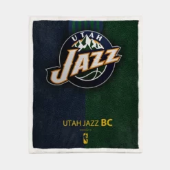Utah Jazz Logo Sherpa Fleece Blanket 1