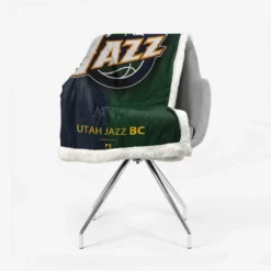 Utah Jazz Logo Sherpa Fleece Blanket 2