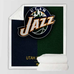 Utah Jazz Logo Sherpa Fleece Blanket