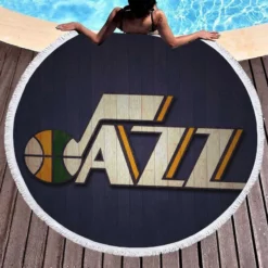 Utah Jazz Professional NBA Club Round Beach Towel 1
