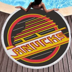 Vancouver Canucks Logo Round Beach Towel 1