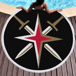 Vegas Golden Knights Excellent NHL Team Round Beach Towel 1