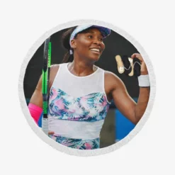 Venus Williams American Professional Tennis Player Round Beach Towel