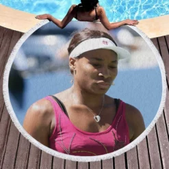 Venus Williams Excellent Tennis Player Round Beach Towel 1