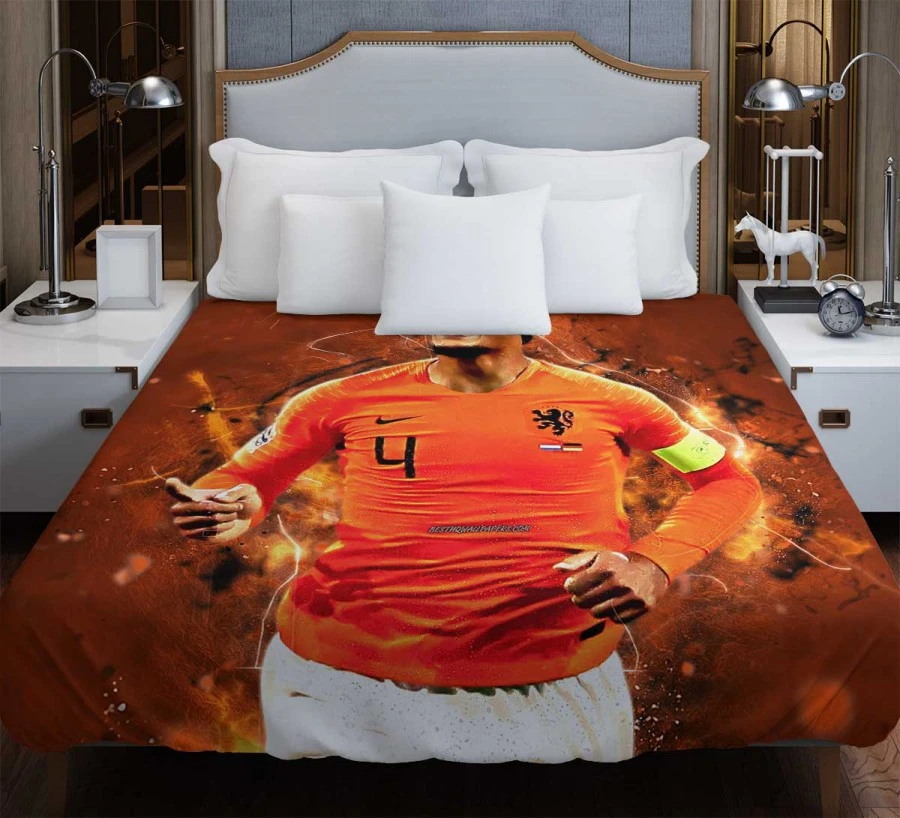 Virgil van Dijk  Holland Football Captain Duvet Cover