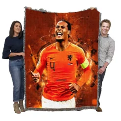 Virgil van Dijk  Holland Football Captain Woven Blanket