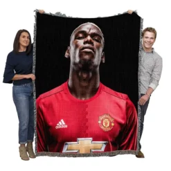 Vivacious United Football Player Paul Pogba Woven Blanket