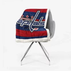 Washington Capitals NHL Logo Sherpa Fleece Blanket 2