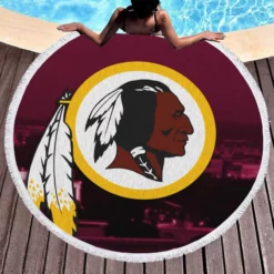 Washington Redskins Awarded American Football Club Round Beach Towel 1