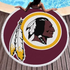 Washington Redskins NFL Club Round Beach Towel 1