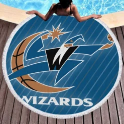 Washington Wizards Club Logo Round Beach Towel 1