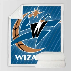 Washington Wizards Club Logo Sherpa Fleece Blanket