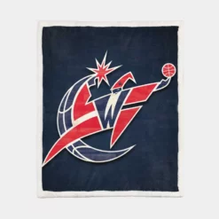 Washington Wizards Excellent NBA Team Sherpa Fleece Blanket 1