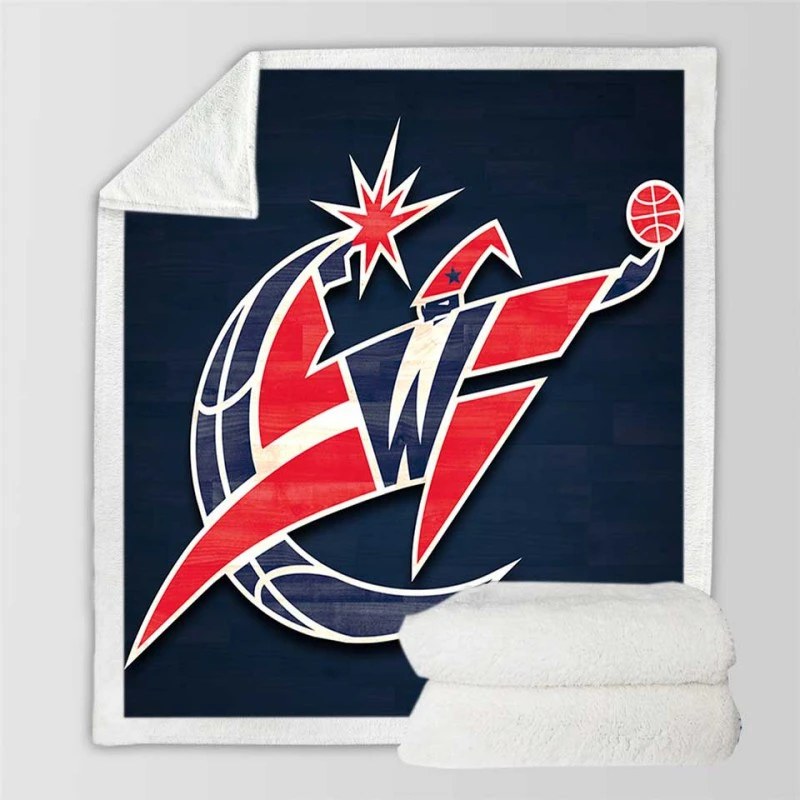 Washington Wizards Excellent NBA Team Sherpa Fleece Blanket