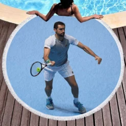 Wimbledon Championships WTA Tennis Player Marin Cilic Round Beach Towel 1