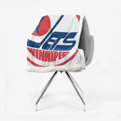 Winnipeg Jets NHL Club Logo Sherpa Fleece Blanket 2