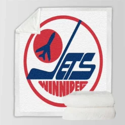 Winnipeg Jets NHL Club Logo Sherpa Fleece Blanket