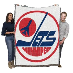 Winnipeg Jets NHL Club Logo Woven Blanket