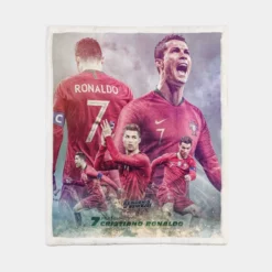 World Best Sportsman Cristiano Ronaldo Sherpa Fleece Blanket 1