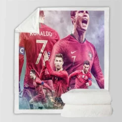 World Best Sportsman Cristiano Ronaldo Sherpa Fleece Blanket