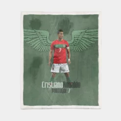 World Cup Portugal Player Cristiano Ronaldo Sherpa Fleece Blanket 1