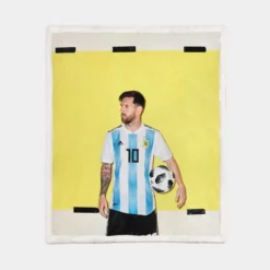 World Cup Winning Captain Lionel Messi Sherpa Fleece Blanket 1