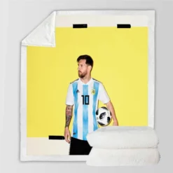 World Cup Winning Captain Lionel Messi Sherpa Fleece Blanket